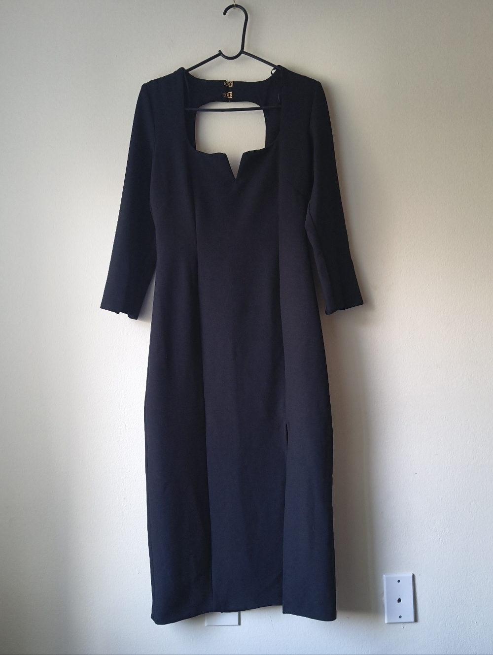 ZARA Black Notch Neck Open Back Midi Dress – Sleek & Sexy Size M - Picture 3 of 12
